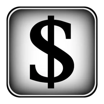 Dollar button on white Stock Illustration