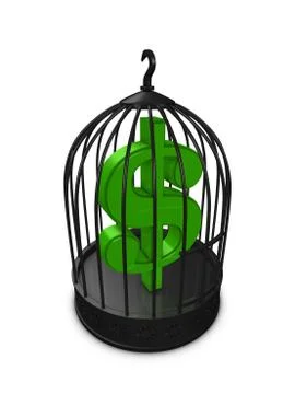 Dollar in cage Stock Illustration