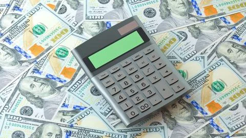 Dollar calculating 3d render Stock Illustration