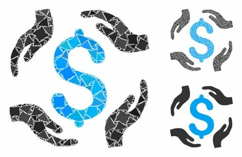 Dollar care hands Composition Icon of Bumpy Parts Stock Illustration