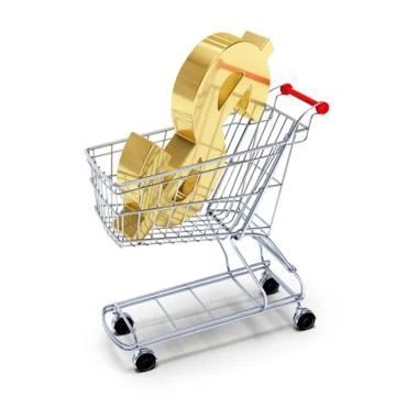 Dollar in the cart Stock Illustration