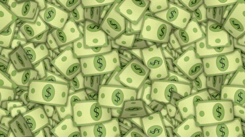 Dollar Cartoon Banknotes Animation Background, Loop 動画素材 331317993