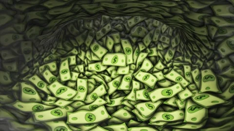 Dollar Cartoon Banknotes Animation Background, Loop 스톡 동영상 333611482