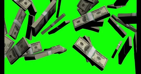 Dollar Cash Falling Green Screen Video Video stock 265149072
