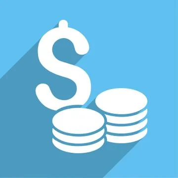 Dollar Cash Long Shadow Square Icon Stockillustratie