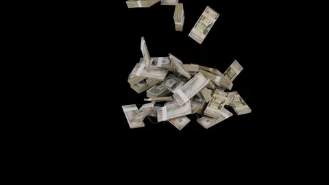 Dollar Cash Money falling down - Business Finance Stock Footage 303485671