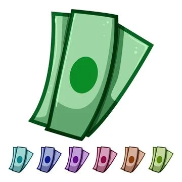 Dollar cash stack cartoon vector graphic Illustrazione stock
