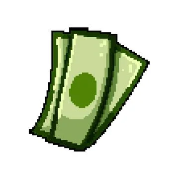 Dollar cash stack pixel art vector illustration Illustrazione stock