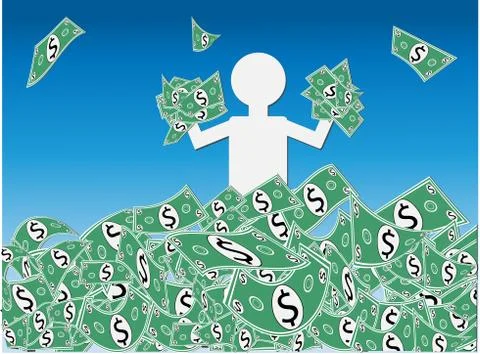 Dollar Cash Windfall Stock Illustration