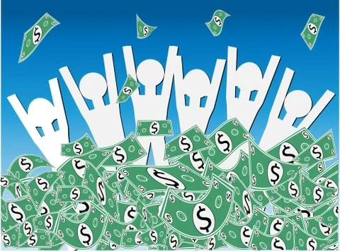 Dollar Cash Windfall Stock Illustration