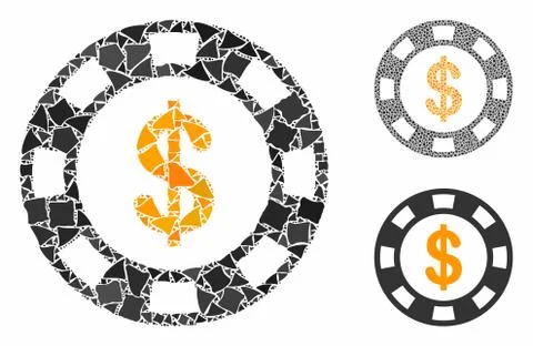 Dollar casino chip Composition Icon of Inequal Parts 库存插图