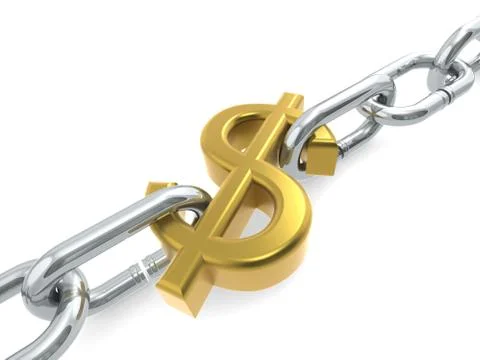 Dollar chain gold Stock Illustration