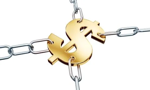 Dollar in chains Stock Illustration