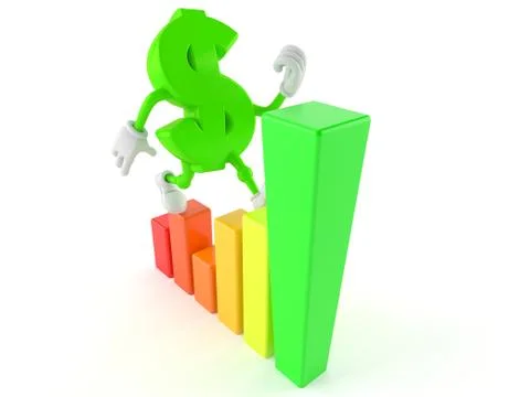 Dollar character with chart Stock Photos