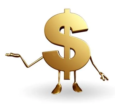 Dollar character with holding pose Stock Illustration