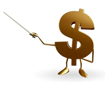 Dollar character with stick Stock Illustration