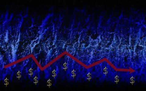Dollar chart on a blue background Stock Illustration