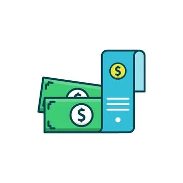 Dollar check vector illustration. Startup and new business filled outline icon. Stockillustratie