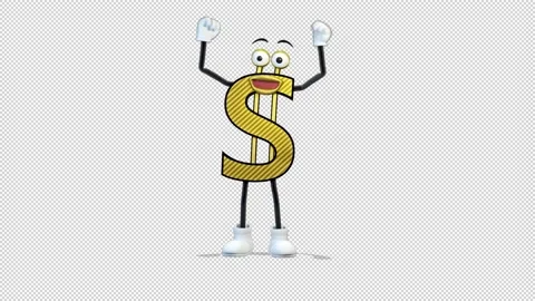 Dollar cheering Video Loop and Alfa Channel 库存影片 163287023