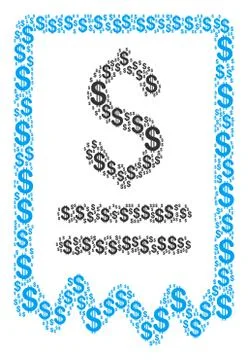 Dollar Cheque Composition of Dollar 库存插图