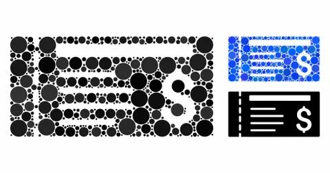 Dollar cheque Composition Icon of Circle Dots Stock Illustration