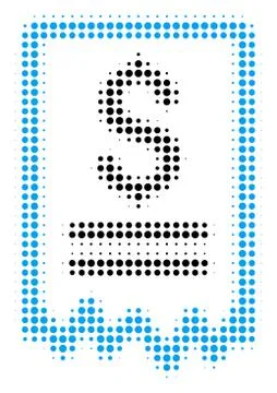 Dollar Cheque Halftone Icon Stock Illustration