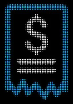 Dollar Cheque Halftone Icon Stock Illustration