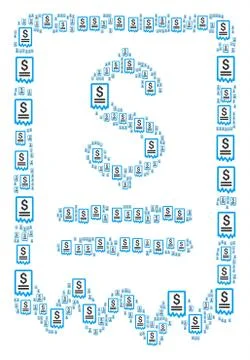 Dollar Cheque Icon Shape Stock Illustration