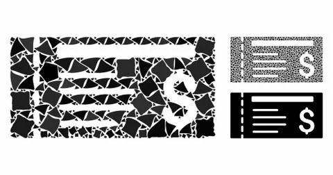 Dollar cheque Mosaic Icon of Humpy Parts 스톡 일러스트