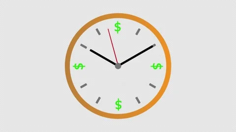 Dollar clock animation. Video stock 168142038
