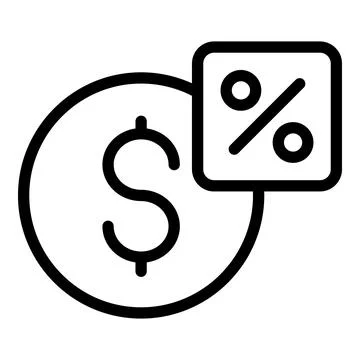 Dollar code promo icon outline vector. Digital price Stock Illustration