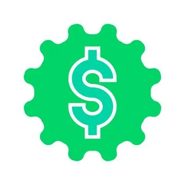 Dollar Cogwheel Icon Stock Illustration