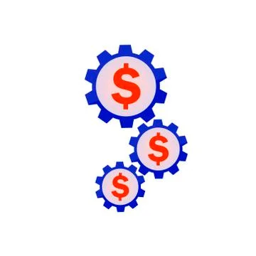 Dollar cogwheels icon Stock Illustration