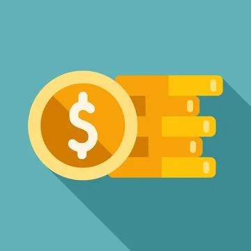 Dollar coin and stack representing money and savings Stock Illustration