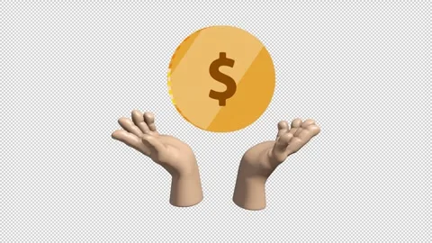 Dollar Coin Between Hands Financial Animation Icon Stock Footage 341766352