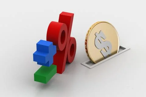 Dollar coin with calculation sales Free Stock Illustration