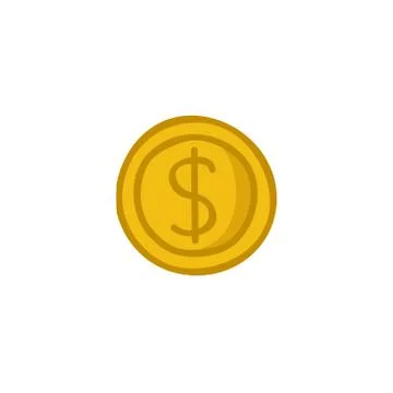 Dollar coin doodle icon, vector illustration Stock Illustration