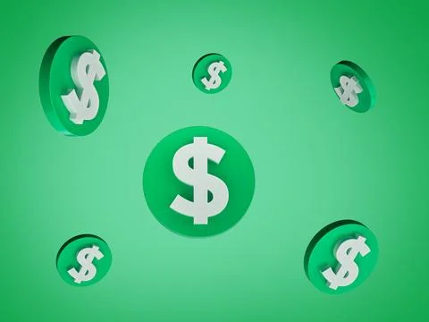 Dollar coin explosion Rain of coins. Falling or flying money. Bingo jackpot.. Stock Illustration