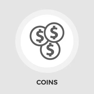Dollar coin flat icon Stock Illustration