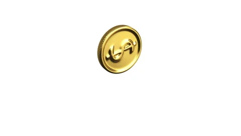 Dollar Coin Flip Animation – Appearance and Disappearance on blank Background Stock Footage 323096774