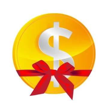 Dollar coin gift Stock Illustration