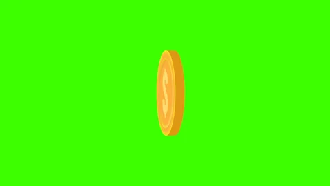 Dollar coin on green screen Stock Footage 322737334