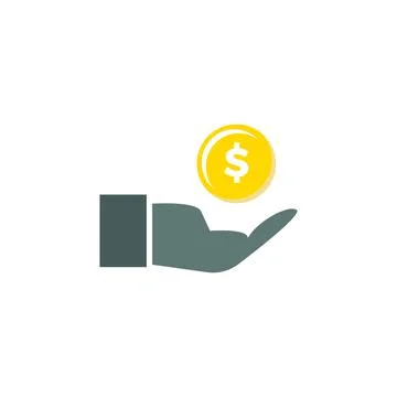 Dollar Coin Hand Conceptual Vector Design Illustration Illustrazione stock