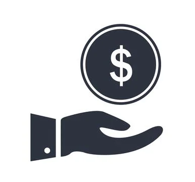 Dollar Coin Hand Flat Vector Icon Business Illustration Stock Illustration