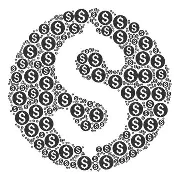 Dollar Coin Icon Composition Stock Illustration