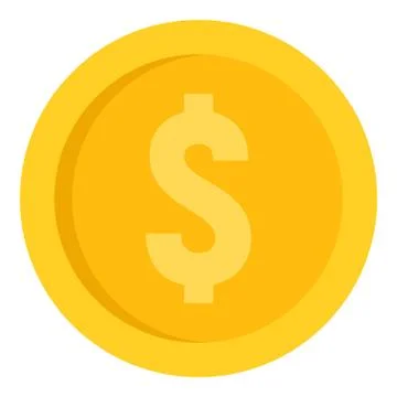 Dollar coin icon, flat style Stock Illustration