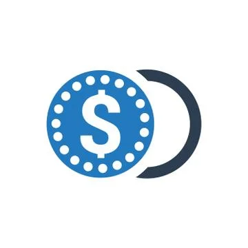 Dollar Coin Icon Stock Illustration