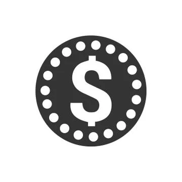 Dollar Coin Icon Stock Illustration