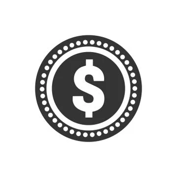 Dollar Coin Icon Illustrazione stock