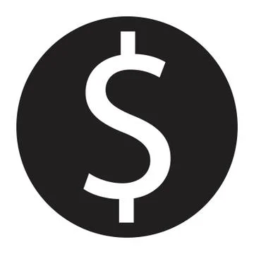 Dollar coin icon. Stock Illustration